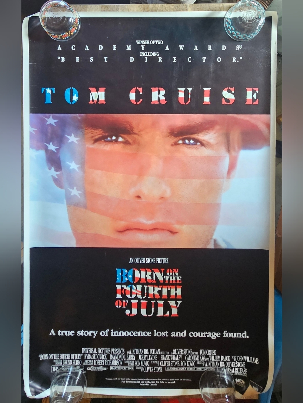 VINTAGE 1989 Born On The Fourth Of July Poster
